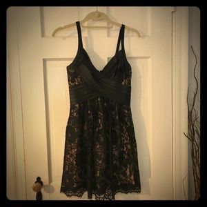 Gorgeous BCBG black lace overlay cocktail dress
